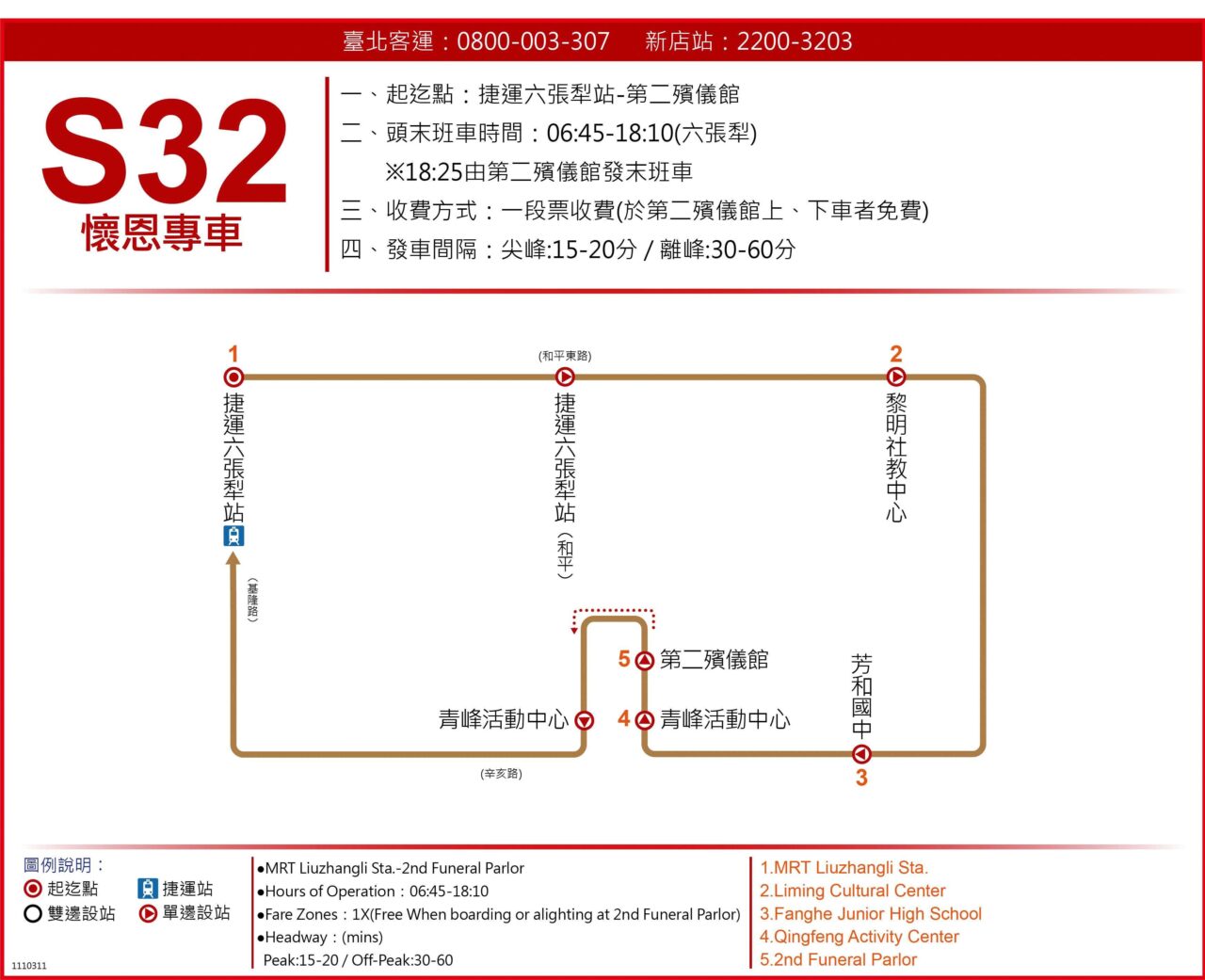 S32 路線圖與時刻表